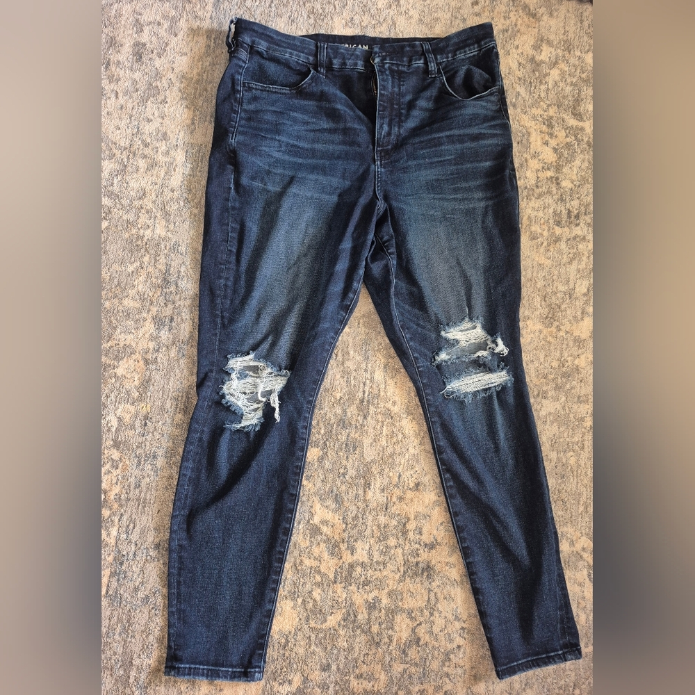 Distressed Blue Jeans